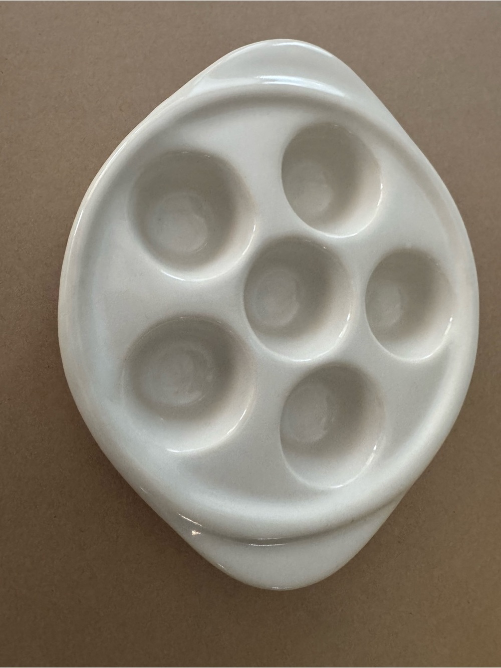 Vintage White Porcelain Six-Hole Escargot Serving Dish